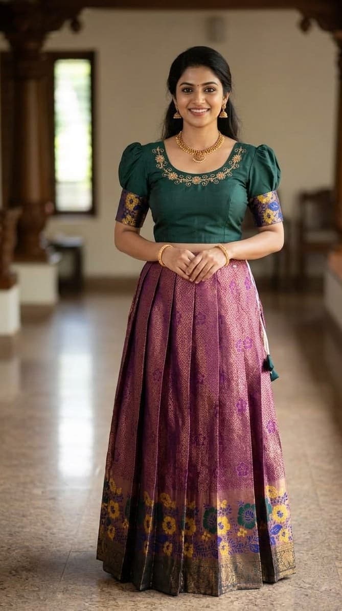 PATTUPAVADA AND BLOUSE (DY 8029)
