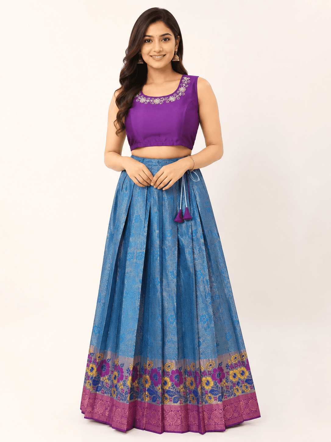 PATTUPAVADA AND BLOUSE