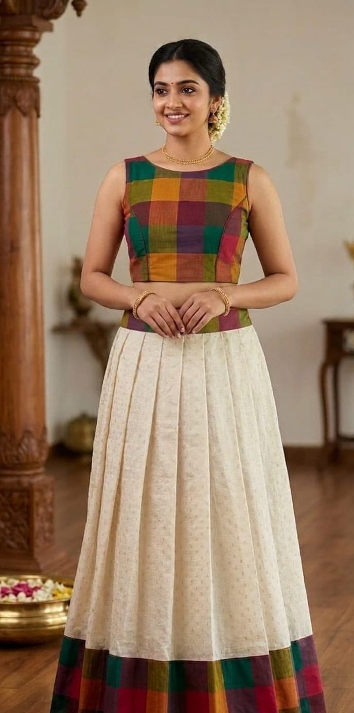 PATTUPAVADA AND BLOUSE